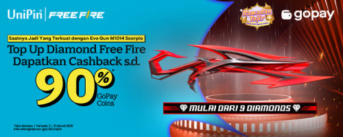Raih Grand Prize Evo Gun M1014 Scorpio dengan Top Up Diamond Free Fire Pakai GoPay!